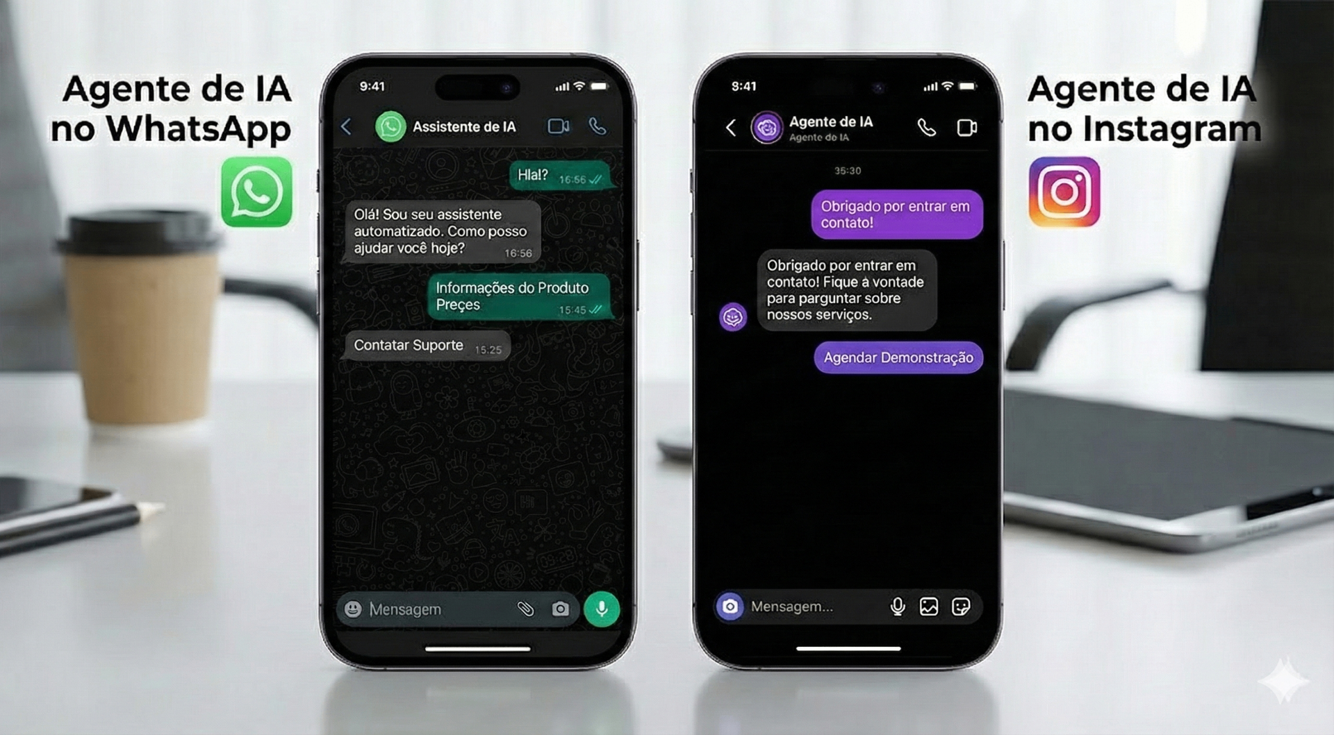 Agente de IA respondendo automaticamente no WhatsApp e Instagram